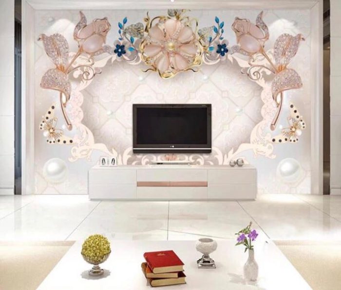 5D Floral Diamond design Wall Mural - Wallpaper Pavillion