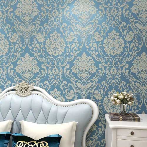 royal blue damask wallpaper